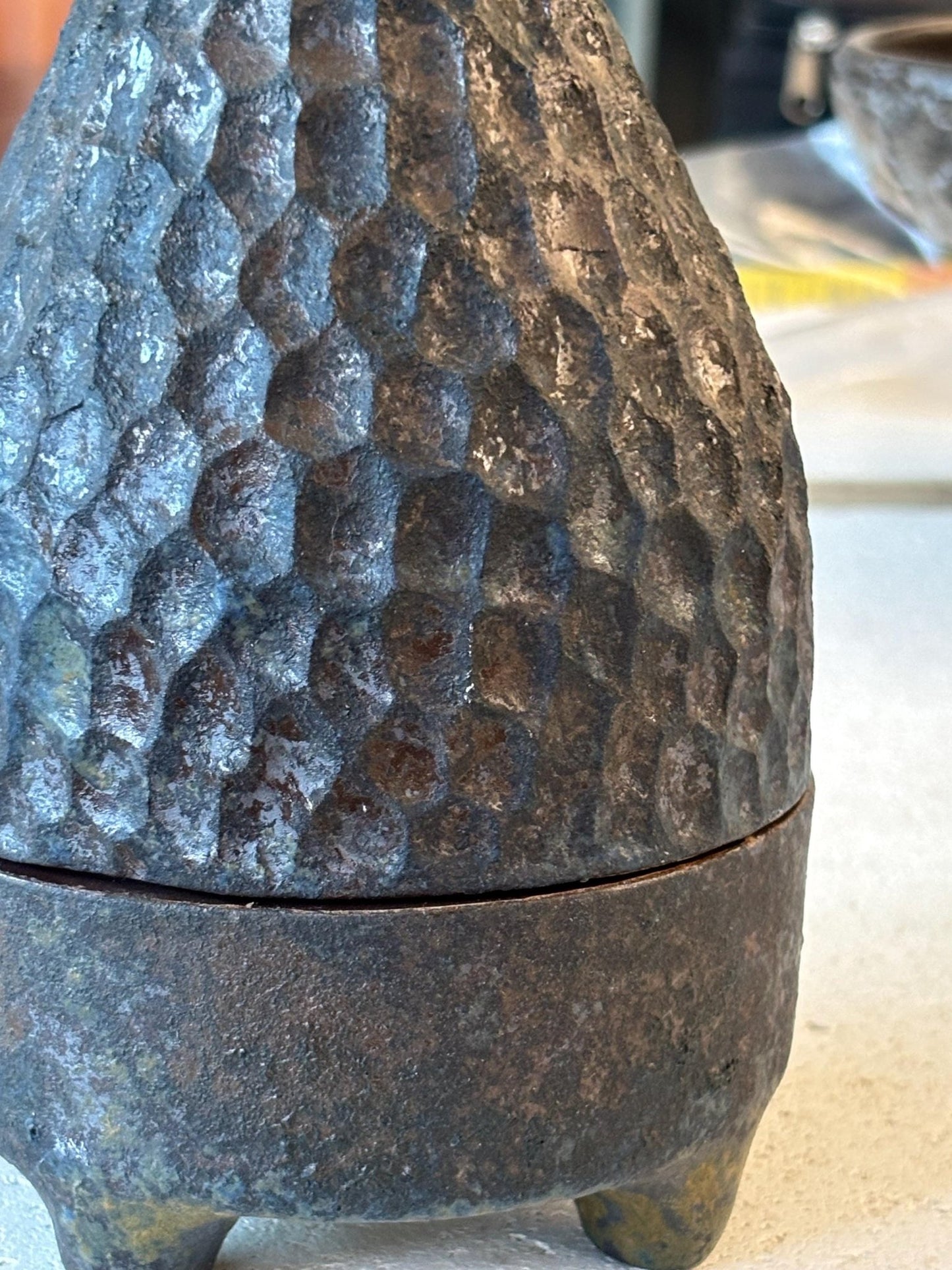 Handmade Black Ceramic Lidded Jar: Modern Coffee Table Decor - Vakili Art