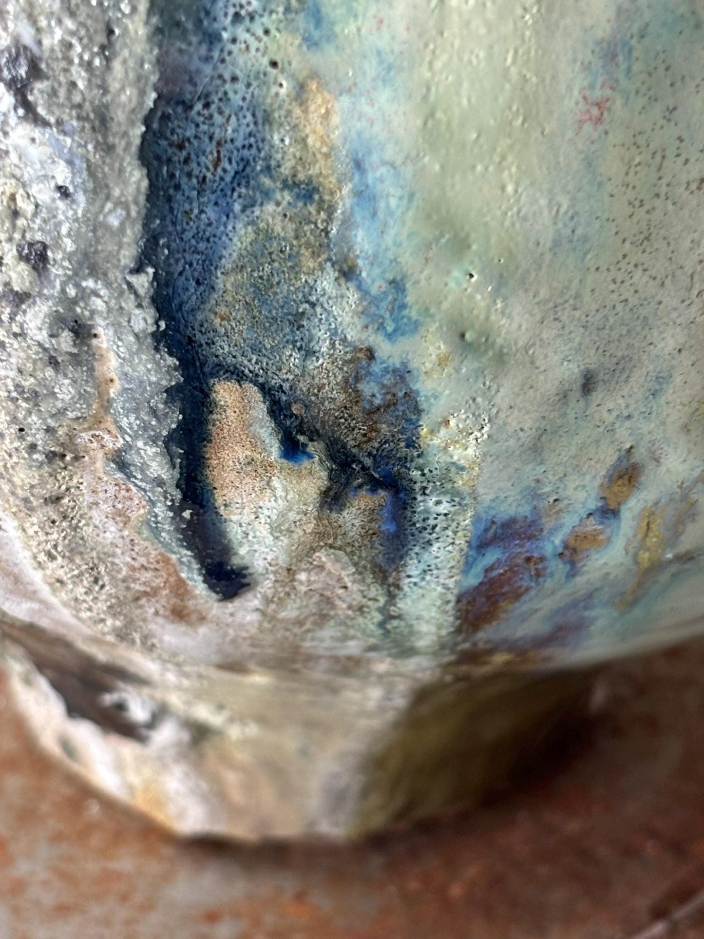 Large Ceramic Moon Jar Vase: Textured Wabi - Sabi Pottery Art - Vakili Art