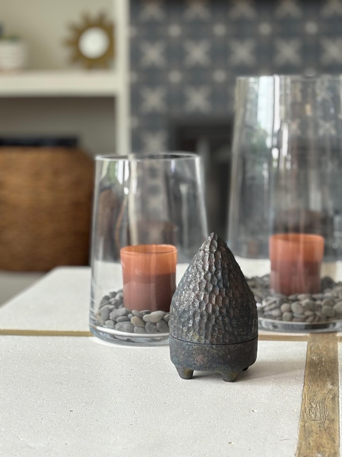 Handmade Black Ceramic Lidded Jar: Modern Coffee Table Decor - Vakili Art