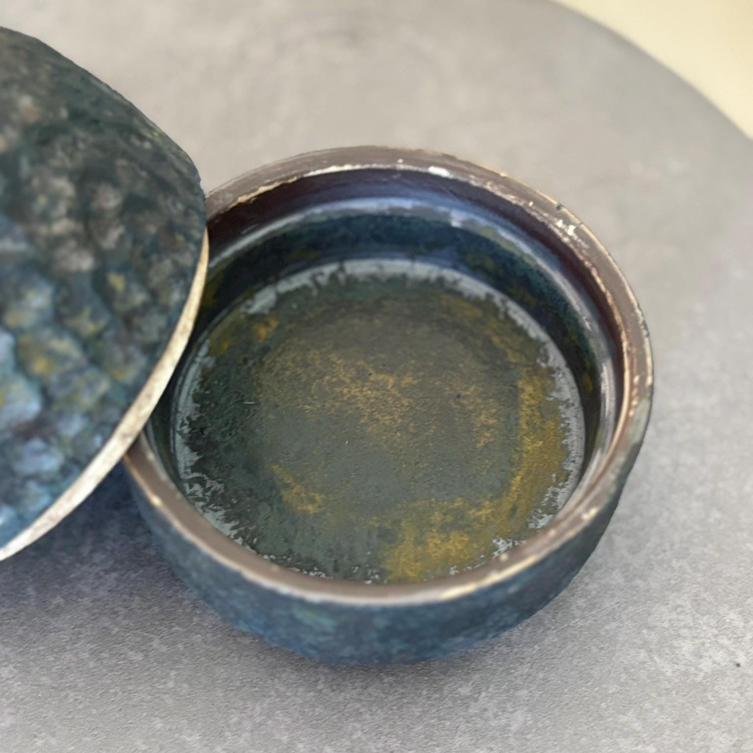 Handmade Black Ceramic Lidded Jar: Modern Coffee Table Decor - Vakili Art