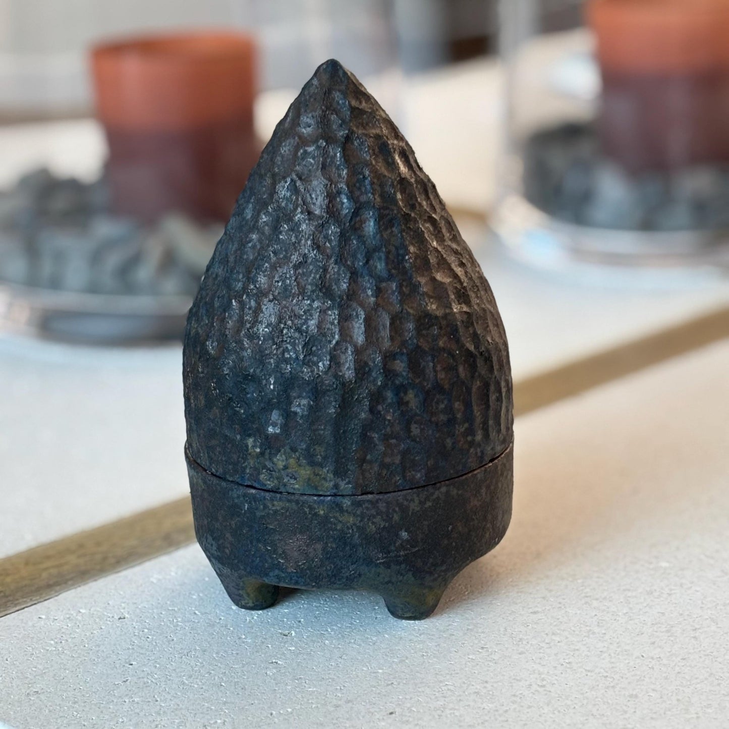 Handmade Black Ceramic Lidded Jar: Modern Coffee Table Decor - Vakili Art