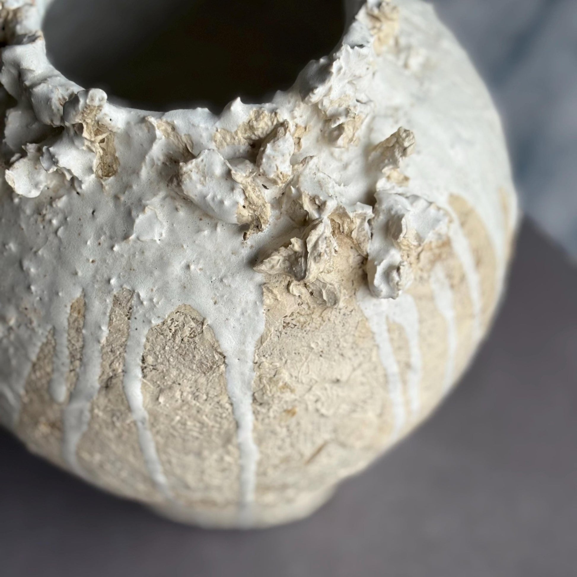 Handmade Ceramic Vase – Modern Rustic Off - White Pottery Vase, Organic Form, Minimalist Home Decor - Vakili Art