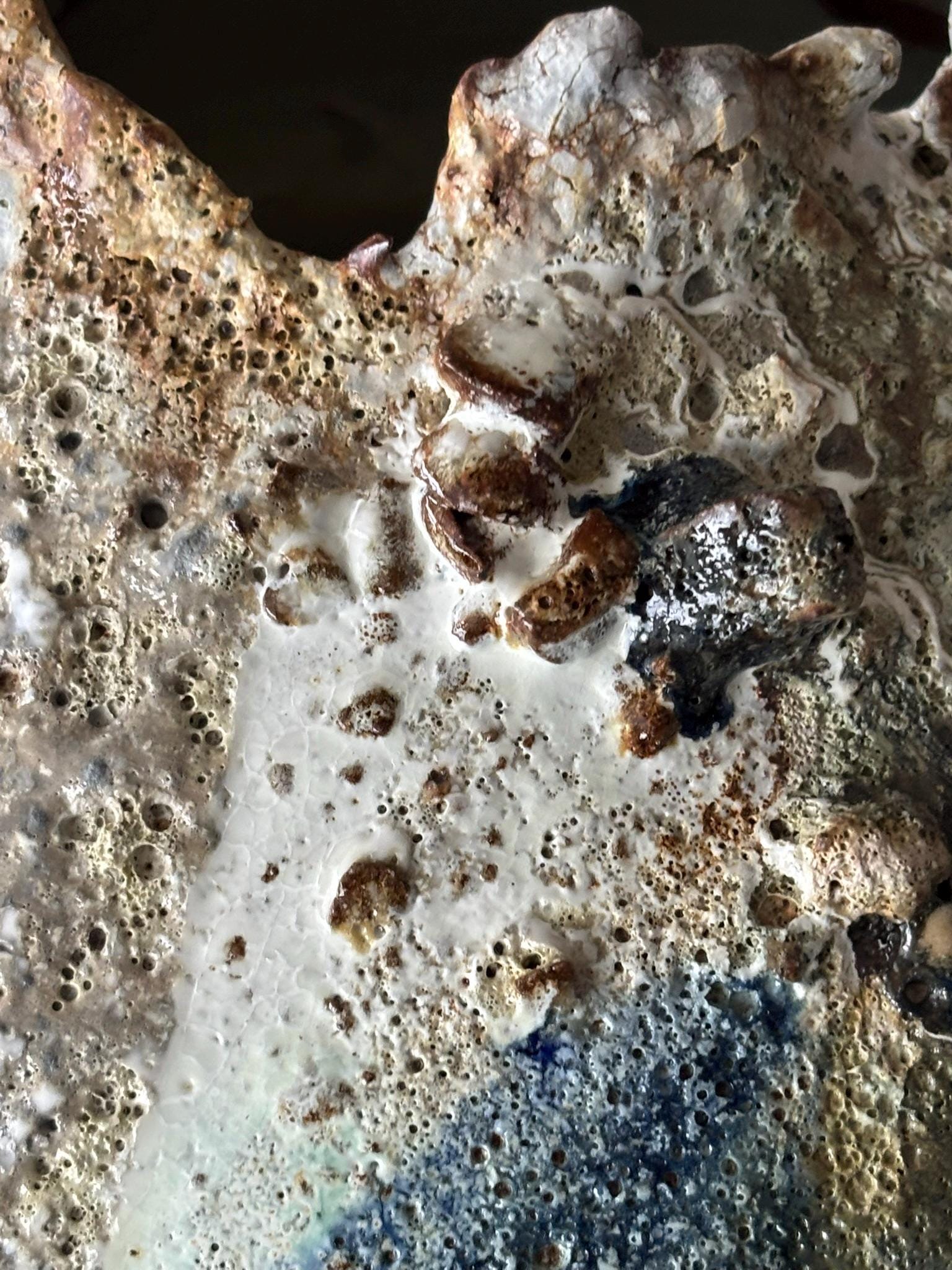 Large Ceramic Moon Jar Vase: Textured Wabi - Sabi Pottery Art - Vakili Art